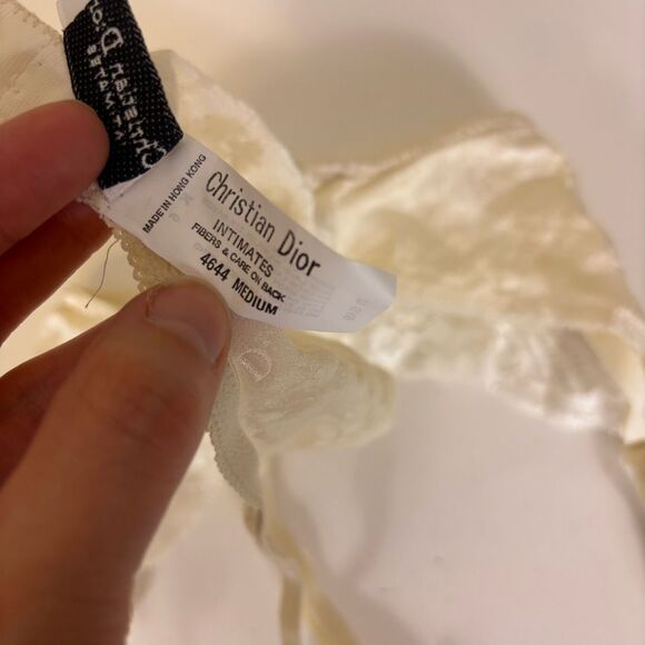 Christian Dior Ivory Silk Lace Garter Belt Medium - Picture 8 of 9